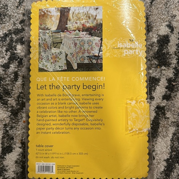 NWP Isabelle Borchgrave Table Cover 63X120" & 4 Chair Covers Cabbage Rose Sealed - Picture 3 of 3